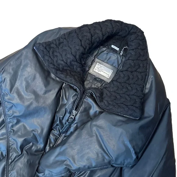 SOLD:Mackage Women's Down Kay Knit Collar Puffer Jacket - Black, S - Picture 5 of 13